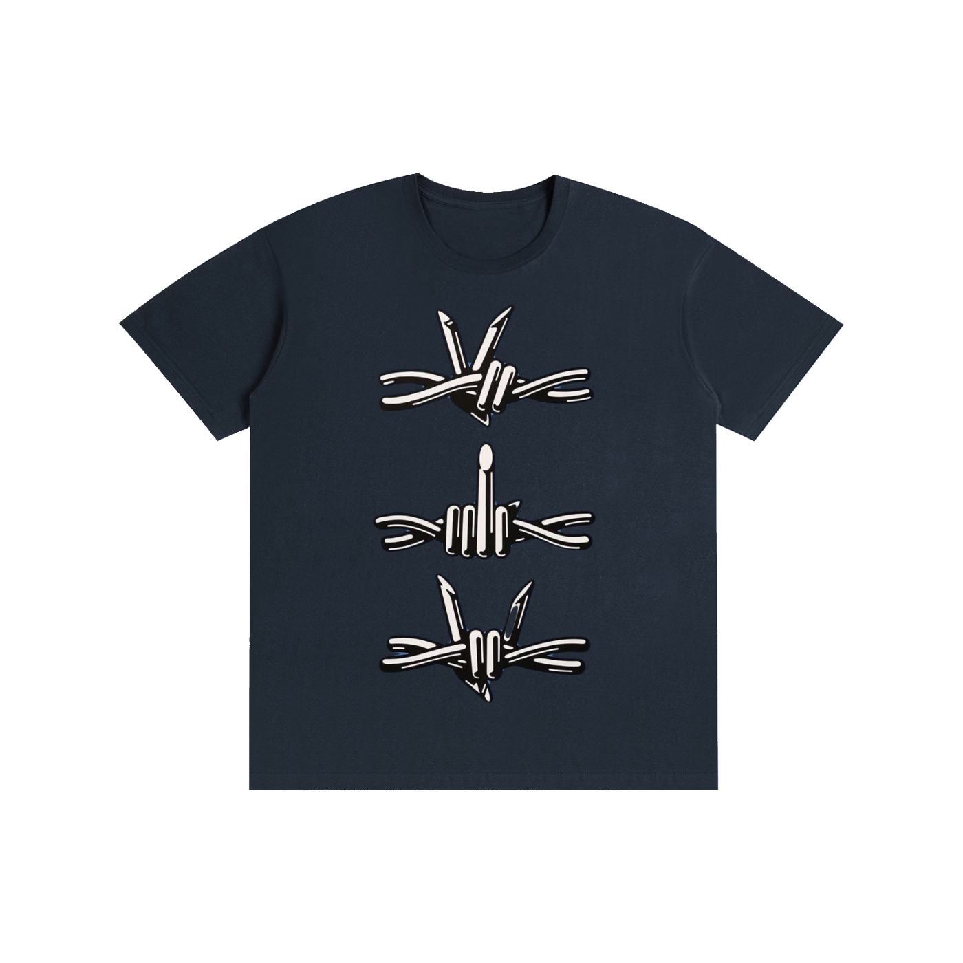 Rock & Roll Barbed Wire Graphic T-Shirt | 100% Cotton Unisex Alternative Streetwear Tee