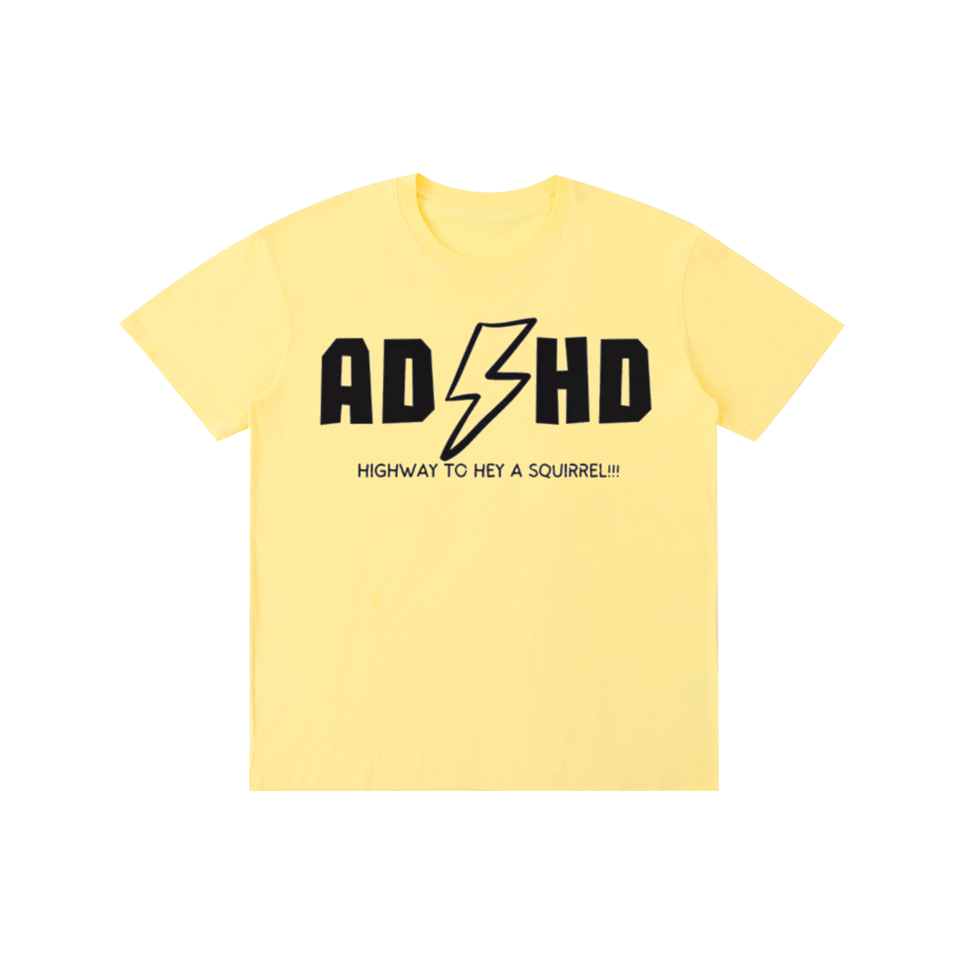 Funny ADHD AC/DC Parody Graphic T-Shirt – Retro Rock Style Oversized Streetwear Tee