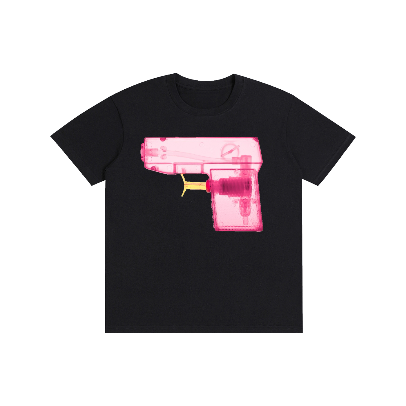 Unisex Graphic Tee - X-Ray Pink Water Gun Print Cotton T-Shirt