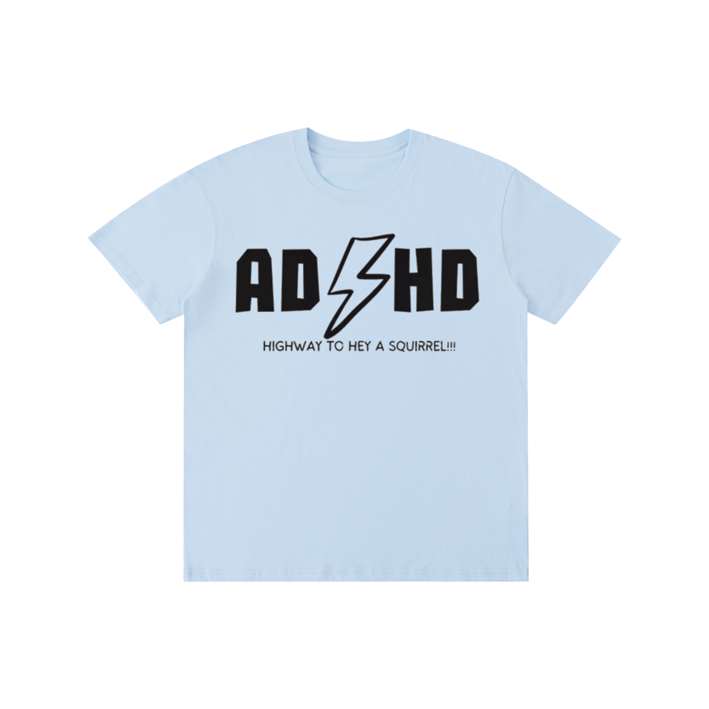 Funny ADHD AC/DC Parody Graphic T-Shirt – Retro Rock Style Oversized Streetwear Tee
