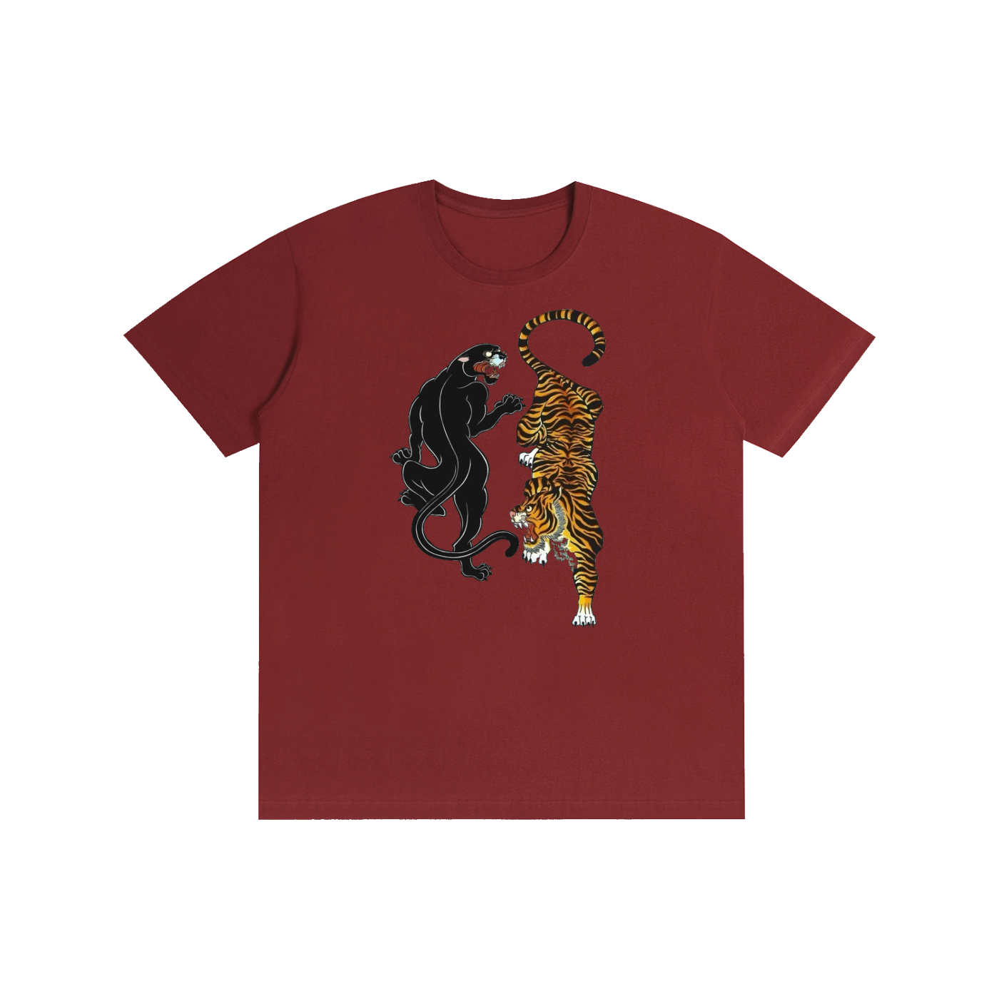 Vintage Black Panther & Tiger Graphic T-Shirt – Oversized Animal Streetwear Tee