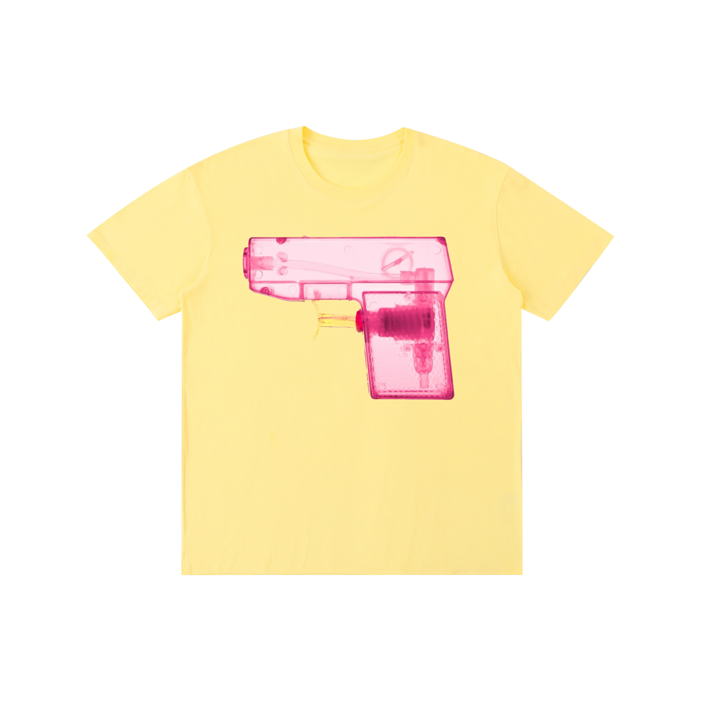 Unisex Graphic Tee - X-Ray Pink Water Gun Print Cotton T-Shirt