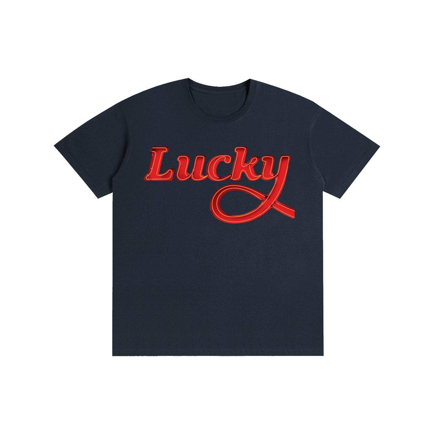 Lucky Statement Graphic T-Shirt – Minimalist Retro Streetwear Tee | Oversized Unisex Cotton Shirt