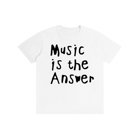 Music Is the Answer T-Shirt | Music Lover Graphic Tee | Minimalist Quote Shirt | 100% Cotton Unisex T-Shirt