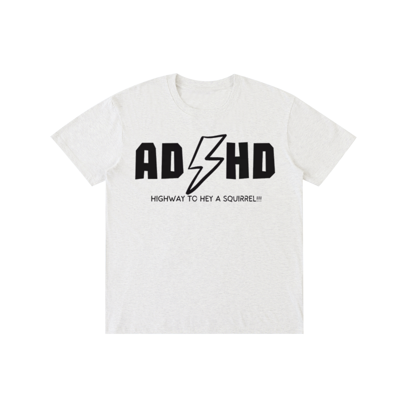 Funny ADHD AC/DC Parody Graphic T-Shirt – Retro Rock Style Oversized Streetwear Tee