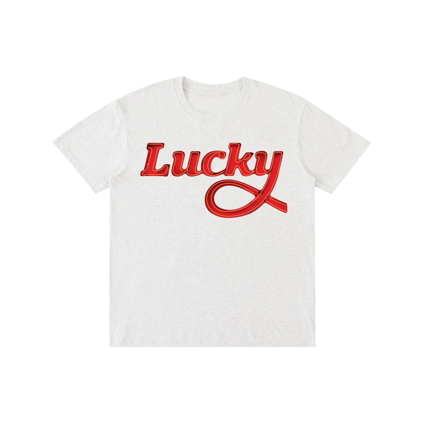 Lucky Statement Graphic T-Shirt – Minimalist Retro Streetwear Tee | Oversized Unisex Cotton Shirt