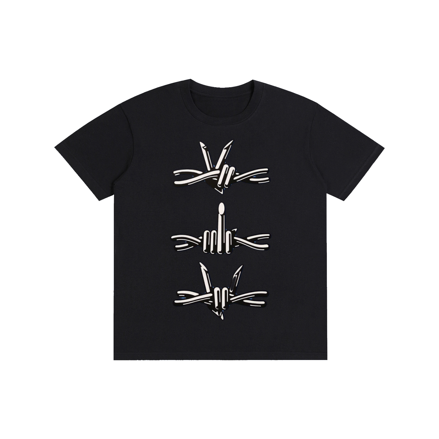 Rock & Roll Barbed Wire Graphic T-Shirt | 100% Cotton Unisex Alternative Streetwear Tee