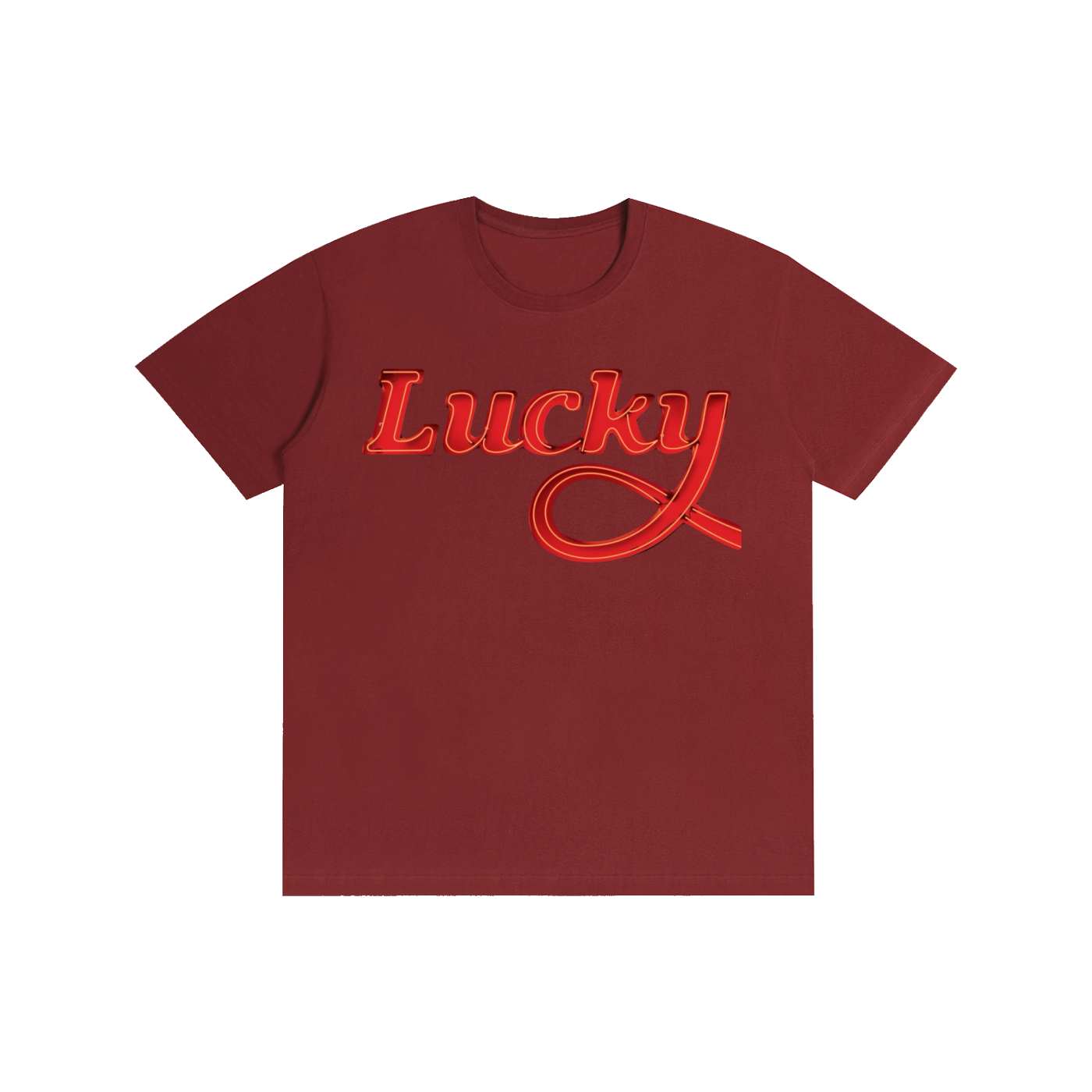 Lucky Statement Graphic T-Shirt – Minimalist Retro Streetwear Tee | Oversized Unisex Cotton Shirt