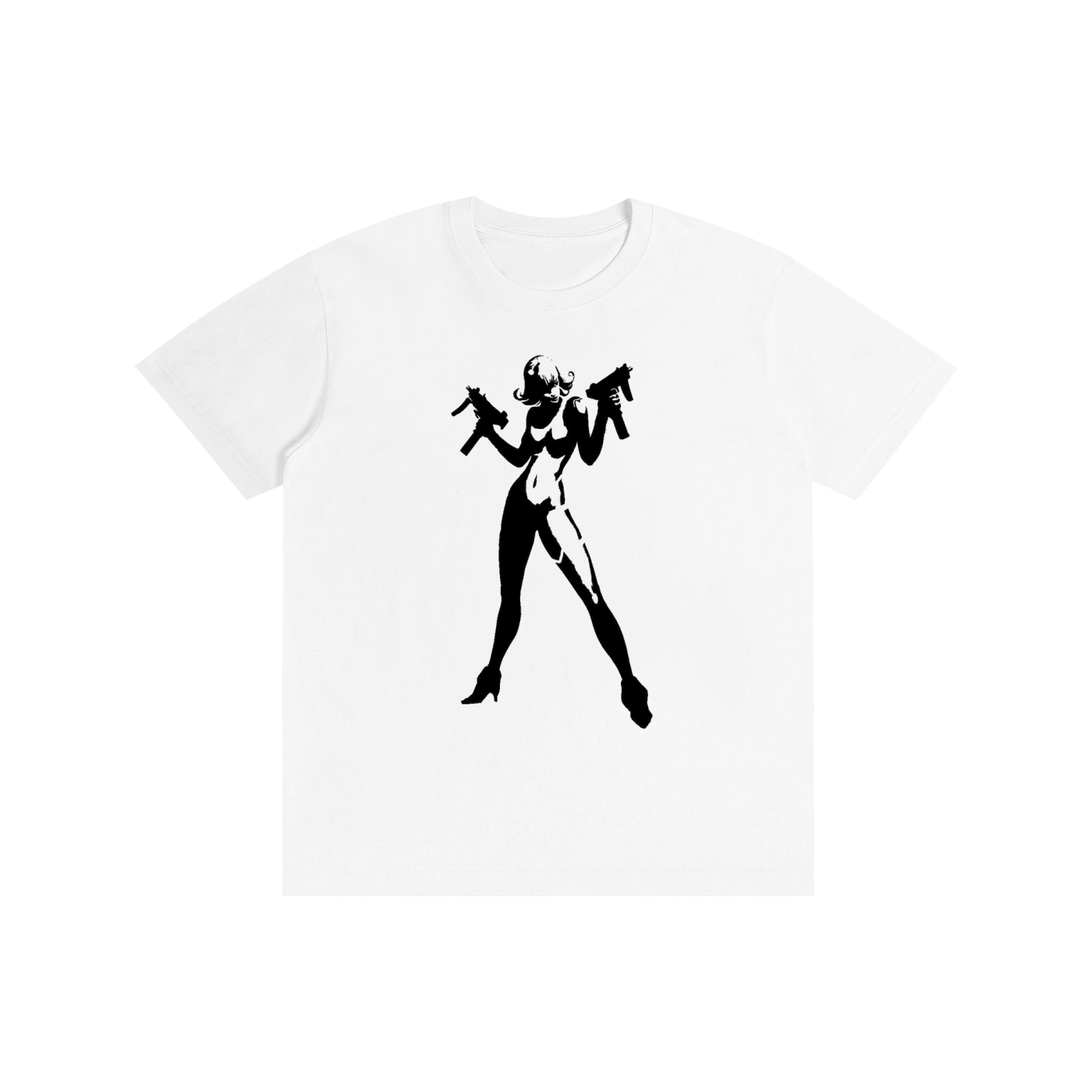 Pin-Up Silhouette Graphic T-Shirt | 100% Cotton Unisex Streetwear Tee | Multiple Colors
