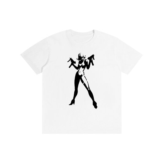 Pin-Up Silhouette Graphic T-Shirt | 100% Cotton Unisex Streetwear Tee | Multiple Colors