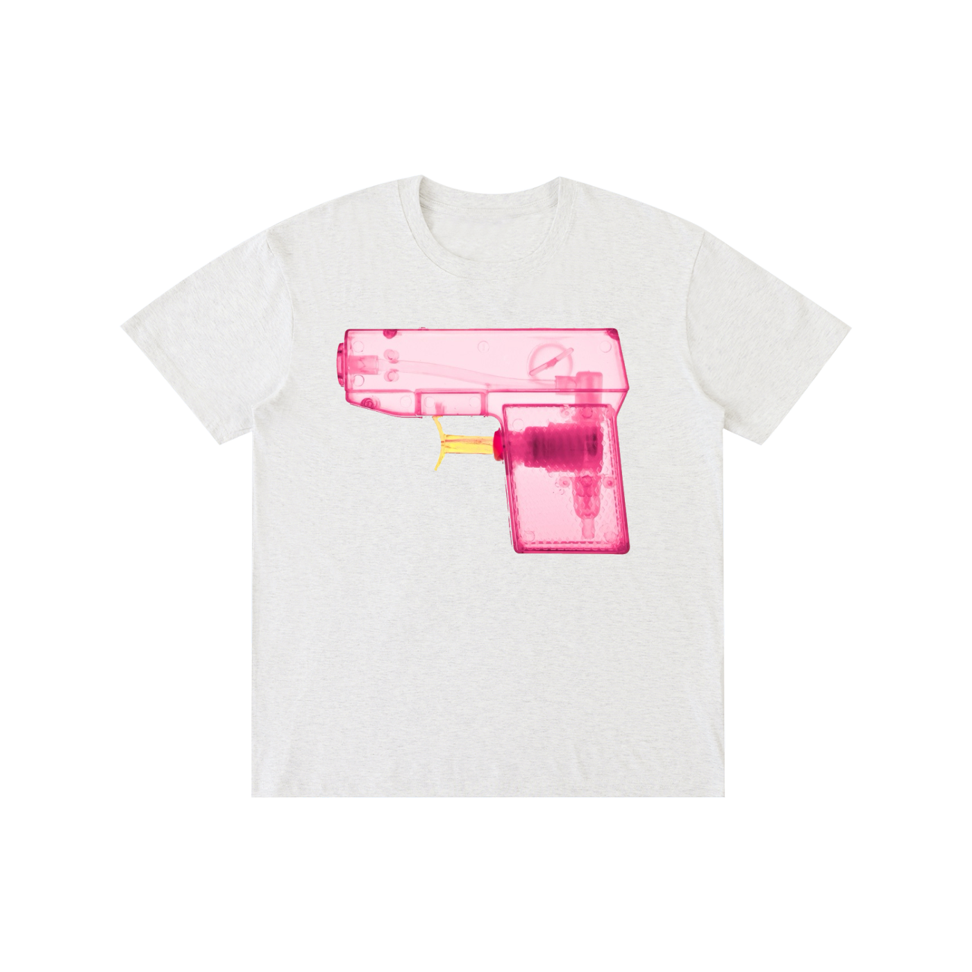 Unisex Graphic Tee - X-Ray Pink Water Gun Print Cotton T-Shirt