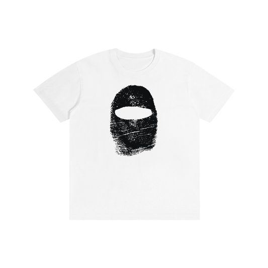Fingerprint Balaclava Graphic Tee – 100% Cotton Unisex Streetwear T-Shirt