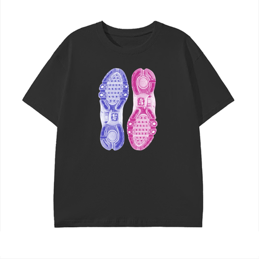 SNEAKER SOLES GRAPHIC - BLACK COTTON TEE