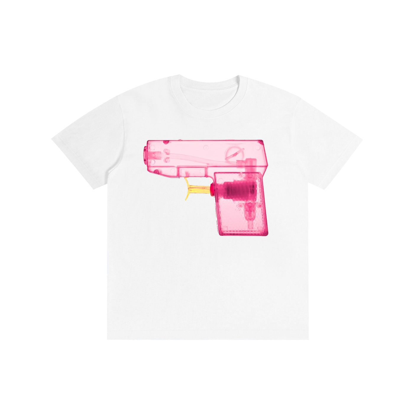 Unisex Graphic Tee - X-Ray Pink Water Gun Print Cotton T-Shirt