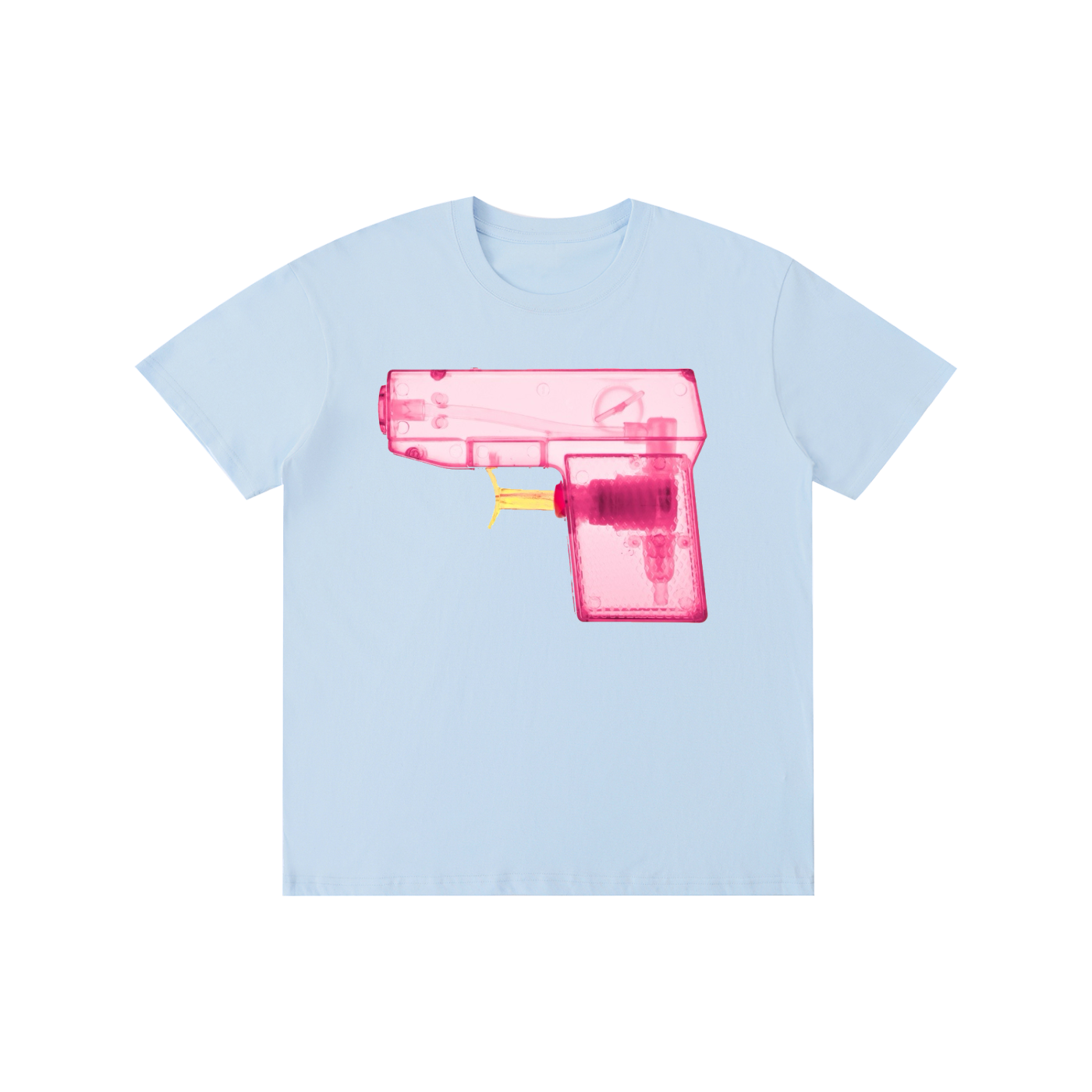 Unisex Graphic Tee - X-Ray Pink Water Gun Print Cotton T-Shirt