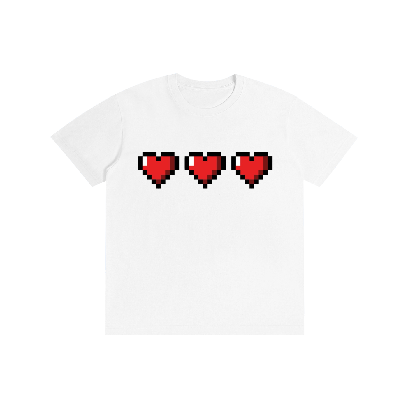 Pixel Heart Graphic T-Shirt – Y2K Gaming Oversized Streetwear Tee