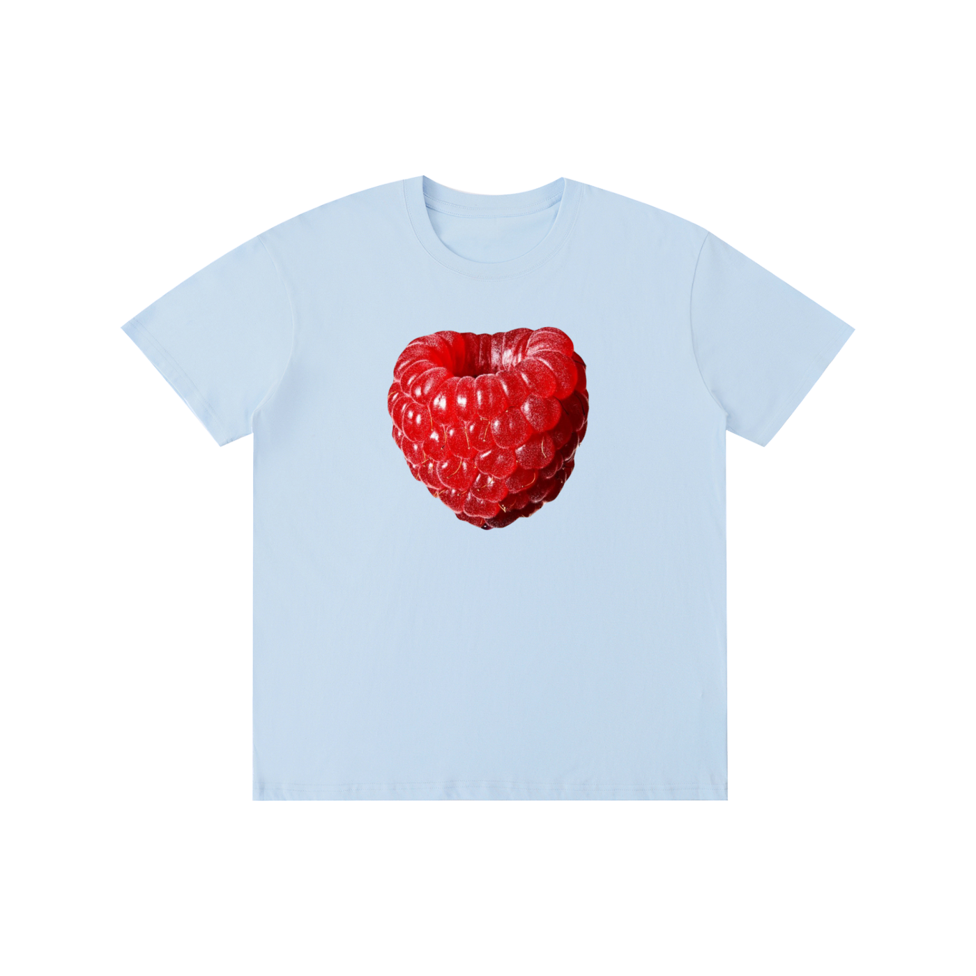 Realistic Raspberry Graphic T-Shirt – Vibrant Fruit Print Streetwear Tee in Black, White, Blue & More