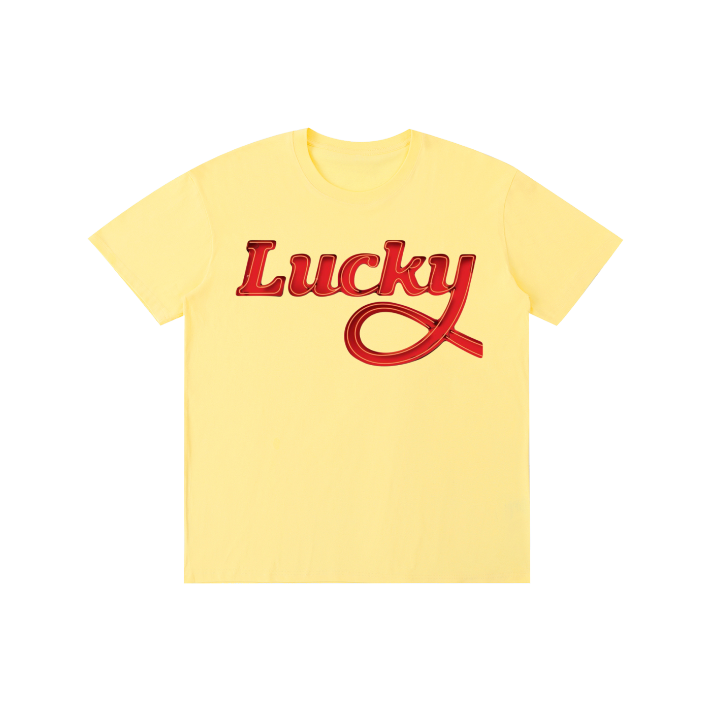 Lucky Statement Graphic T-Shirt – Minimalist Retro Streetwear Tee | Oversized Unisex Cotton Shirt