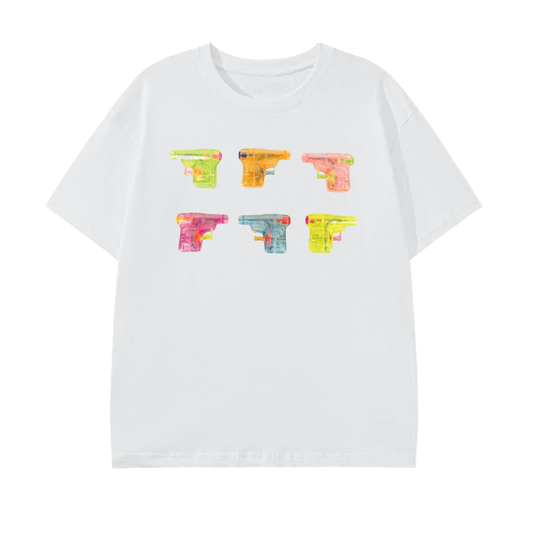 WATER PISTOLS GRAPHIC - WHITE COTTON TEE