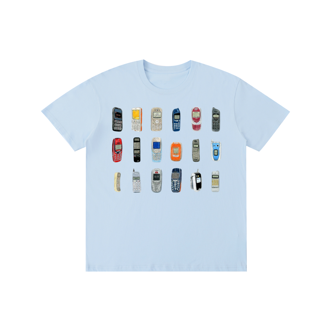 Y2K Mobile Phone Graphic T-Shirt – Retro Nokia Style Vintage Tech Streetwear Tee