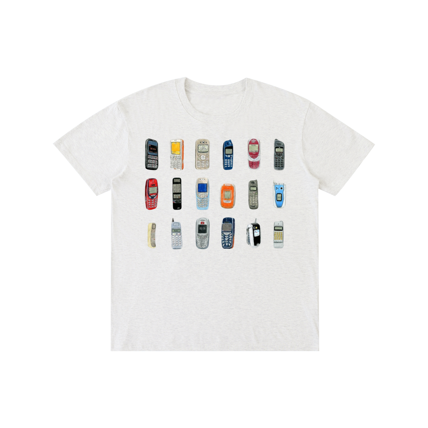 Y2K Mobile Phone Graphic T-Shirt – Retro Nokia Style Vintage Tech Streetwear Tee