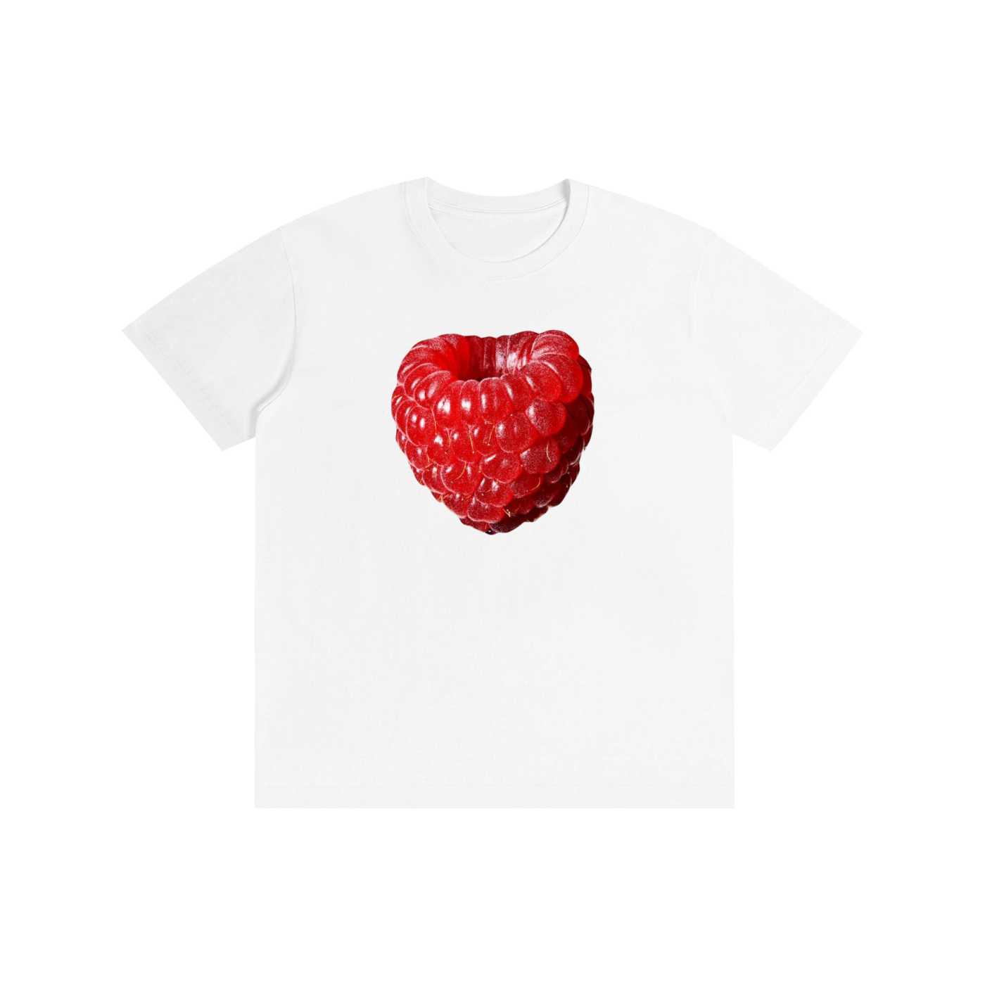 Realistic Raspberry Graphic T-Shirt – Vibrant Fruit Print Streetwear Tee in Black, White, Blue & More