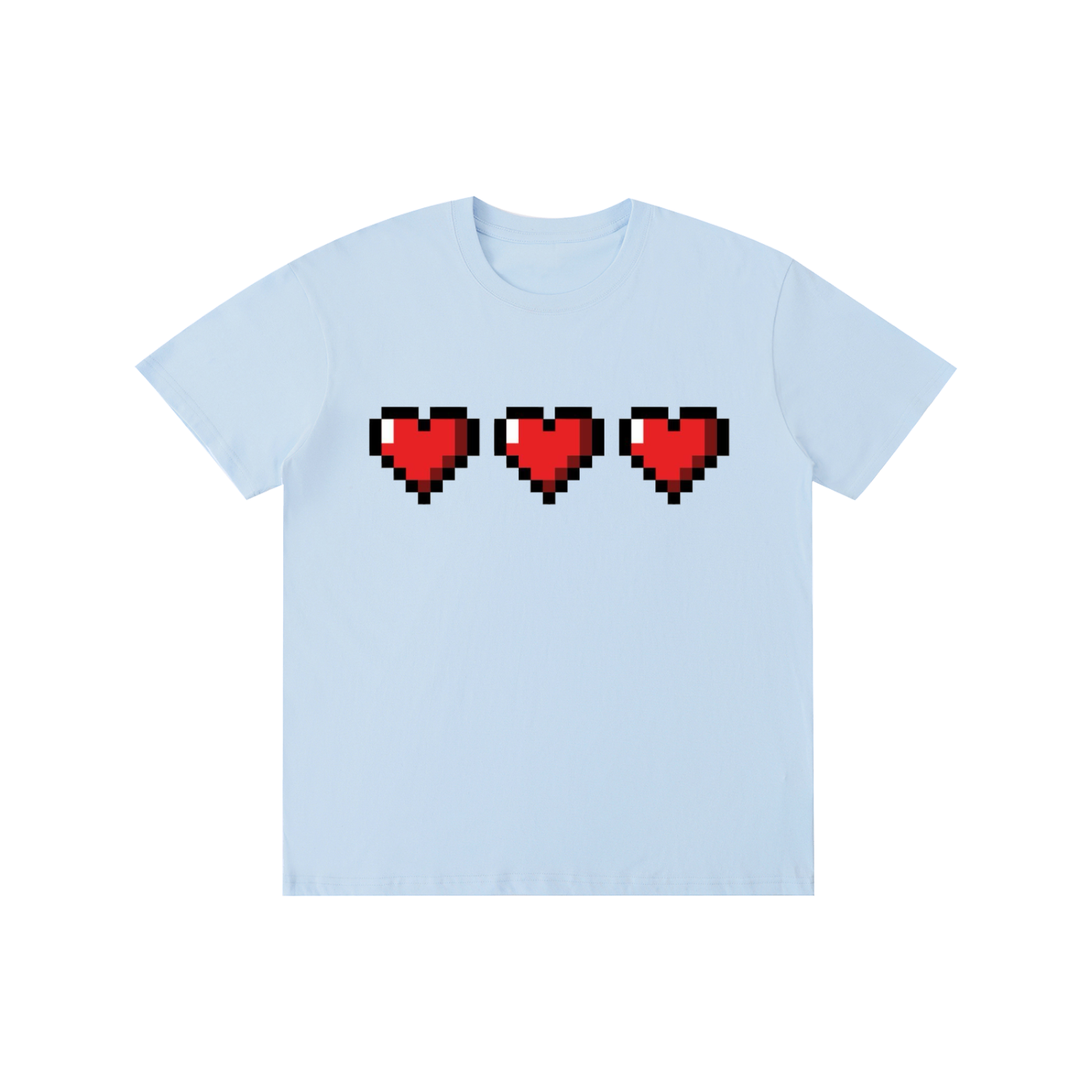 Pixel Heart Graphic T-Shirt – Y2K Gaming Oversized Streetwear Tee