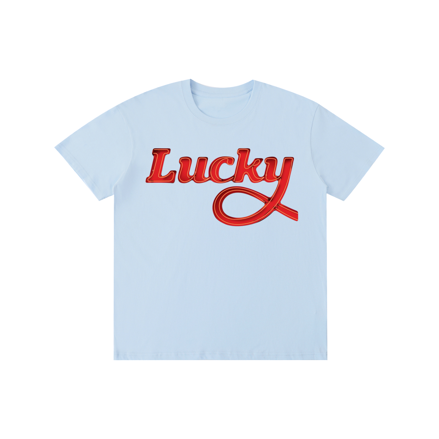 Lucky Statement Graphic T-Shirt – Minimalist Retro Streetwear Tee | Oversized Unisex Cotton Shirt